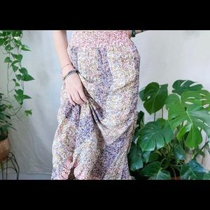 Floral Boho Midi Skirt